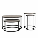 Ameriwood Home Camdale 4-PIECE Nesting Coffee And End Table Bundle, Gray Oak. Fixed Price $105.90.