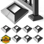 Ajovw 8PCS 2" Post Base Cover, Black Aluminum Stair Balcony Railing. Fixed Price $129.99.