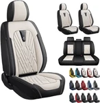 Ankiv Nappa Leather Car Seat Covers Universal 5 Full Set Beige Black. Fixed Price $169.00.