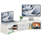 Teamix Dual Monitor Stand Riser With 2 Drawers - Length Angle Adjustable .... Fixed Price $73.99.