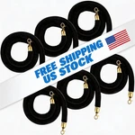 6 Pack Stanchion Ropes With Hook, 5 Ft Crowd Control Barrier Safety Black. Fixed Price $27.56.