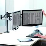 Fellowes 8041701 Professional Series Depth Adjustable Dual Monitor Arms. Fixed Price $70.00.