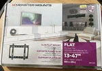 New Monster Mounts Slim Flat 13-47" MF222 Holds Up To 55LBS. Fixed Price $20.00.
