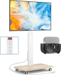 Sleek Rolling Tv Stand With Power Outlet For Home Decor, Height Adjustable Porta. Fixed Price $183.99.