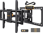 Perlegear Full Motion Wall Mount With Power Strip For 42 90 Inch Tvs Black. Fixed Price $243.85.