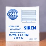 Sonax SS36 Wall Mount Siren 15W 8 Ohm 6-12V Dc New In Box. Fixed Price $14.50.