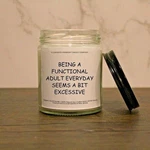 Being Functional Adult Seems Bit Excessive Candle Humor Gift. Fixed Price $26.99.