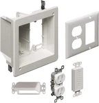 Arlington TVBR505K-1 Box Recessed Kit With Outlet And Wall Plates, 2-GANG. Fixed Price $22.99.