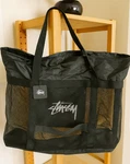 Stussy Black Mesh Beach Tote Bag Top Handle Handcarry Shopping. Fixed Price $48.95.