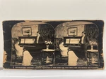 An Enjoyable Evening Stereoview Domestic Scene Social Visit Curved Mount. Fixed Price $14.99.