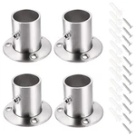 Ownmy 4 Packs Stainless Steel Pole Sockets Flange Rod Holder, Silver Tone. Fixed Price $16.64.