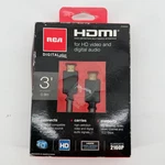 Rca Digital Plus 3FT Hdmi Cable High Speed With Ethernet 2160P 3D DH3HHF Black. Fixed Price $11.40.