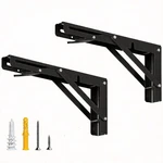 Luckin 16 Inch Folding Shelf Brackets Heavy Duty Collapsible Wall 2PCS. Fixed Price $23.99.