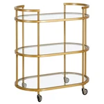Henn&hart 30" Brass Finish Metal/glass Bar Cart. Fixed Price $211.99.