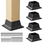 Spaceeup 4X4 Post Base Black Square Brackets 5PCS Internal Size 3.6 Inch. Fixed Price $40.83.