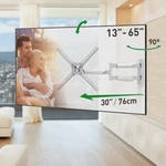 Barkan 13-65 Inch Full Motion Wall Mount, Holds 80LBS, Lifetime Warranty. Fixed Price $59.90.