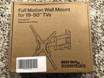 Best Buy Essentials Full Motion Tv Wall Mount For 19" - 50" Black. Fixed Price $39.99.