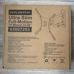 Atlantic Ultra Slim Full-motion 23"-60" Tv Mount, Black W/built-in-level Used. Fixed Price $49.99.