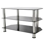 Avf Tv Stand Open Storage Black/chrome Finish Tempered Glass Shelves 31.5 In. W. Fixed Price $134.98.