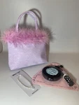 Nwt Girls Marabou Trim Purse, Compact Notes, Lipstick Pen & Bracelet. Tea Party. Fixed Price $8.96.