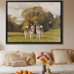 Siberian Husky Oil Painting Canvas Print Dog Wall Art Rustic Decor Lovers. Fixed Price $49.34.
