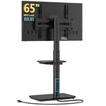 Floor Tv Stand W/ Power Outlet Shelf 27-65 88LBS Swivel Black. Fixed Price $103.11.