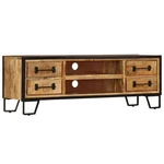 Vidaxl Solid Mango Wood Tv Stand With Drawers - Retro Industrial Style, Versatil. Fixed Price $294.99.