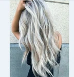 Women Lady Ash Gray Silver White Ombre Long Wavy Curly Blonde Wig Synthetic Hair. Fixed Price $15.99.