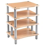 4 Shelf Audio Video Tv Media Component Stand Rack Equipment Shelves Wood Maple. Fixed Price $366.51.