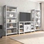 Key West Tall Tv Stand With Bookcases Pure White Oak - Engineered Wood. Fixed Price $823.59.
