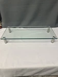 Monoprice Multimedia Desktop Monitor Stand - Clear Glass, Large 22 X 9.5. Fixed Price $40.00.
