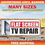 Flat Screen Tv Repair Advertising Banner Vinyl Mesh Sign Service Plasma Lcd Fix. Fixed Price $79.95.