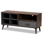 Baxton Studio Garrick Walnut Brown Finished Wood 1-DRAWER Tv Stand. Fixed Price $182.99.