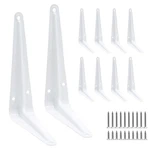 10 Pcs White Metal Floating Shelf Bracket Heavy Duty Wall Brace 6X5 Inch. Fixed Price $22.66.