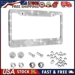 Carfond Bling License Plate Frame Handcrafted Crystal Stainless Steel Sparkl. Fixed Price $16.95.