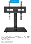 Swivel Tabletop Stand For 32" 60" Model: PSTVS17. Fixed Price $25.00.