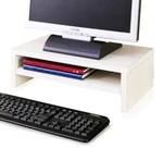 Way Basics 16.7"W 2-SHELF Simple Eco Modern Computer Monitor Stand Riser, White. Fixed Price $18.86.