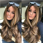 23" Golden Brown To Ombre Long Wavy Curly Blonde Wig Women's Synthetic Hair. Fixed Price $16.99.