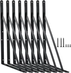 8 Pack L16 X 10" Black Heavy Duty Shelf Brackets With Screws Metal. Fixed Price $58.12.