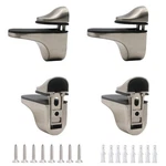 Adjustable Wood/glass Shelf Bracket Wall Mount, Brushed Nickel, 4 Pack. Fixed Price $25.04.