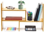 Natural Bamboo Desktop Organizer, Attractive Design, Stand Shelf For Books, A.... Fixed Price $25.04.