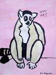 Bach Modern Contemporary Acrylic Art Signed Original Painting Lemur Zoo Coa Nr. Fixed Price $150.00.