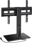 Universal Stand W/ Power Outlet Swivel Tempered Glass Base For 32-80 Inch. Fixed Price $147.86.