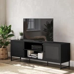 Flash Furniture 65" Tv Stand With Rattan Accented Storage Doors In Black. Fixed Price $270.63.
