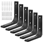 6PCS Black Metal Shelf Support Angle Brackets, 4 X Inch Wall Mounted Floa.... Fixed Price $15.02.
