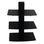 Triple Glass Av Shelf Wall Mount 22 Lb Tempered Under Tv Bracket. Fixed Price $33.28.