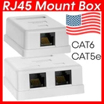 RJ45 Surface Mount Box 1 2 Ports For CAT5 CAT6 Cable Female Connector White. Fixed Price $17.49.