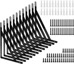 Sutekus 12" X 8" Heavy Duty Shelf Brackets With Screws Metal Shelves Supports Wa. Fixed Price $39.86.