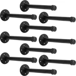 Ycco Industrial Black Iron Pipe Shelf Brackets Wall Mount Diy 10 Inch Pack. Fixed Price $69.13.
