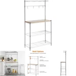 1 Pack 3 Tier Sturdy Baker's Rack Wood Chrome Kitchen Storage Shelf. Fixed Price $178.99.